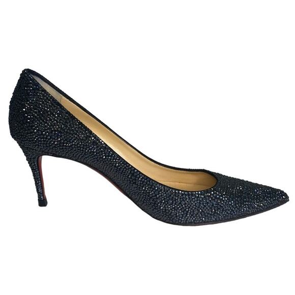 Christian Louboutin Kate 70 mm Black Crystal Embellished Pumps - IT38.5 - Picture 2 of 14